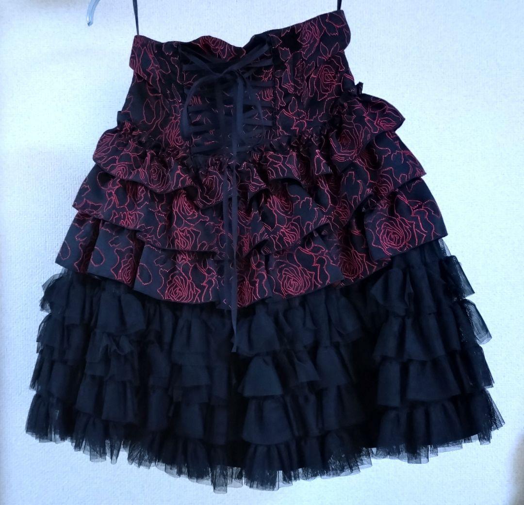 BLACK PEACE NOW コルセット フリルスカート BPN / ジャガードフリルコルセットスカート / ブラックピースナウ