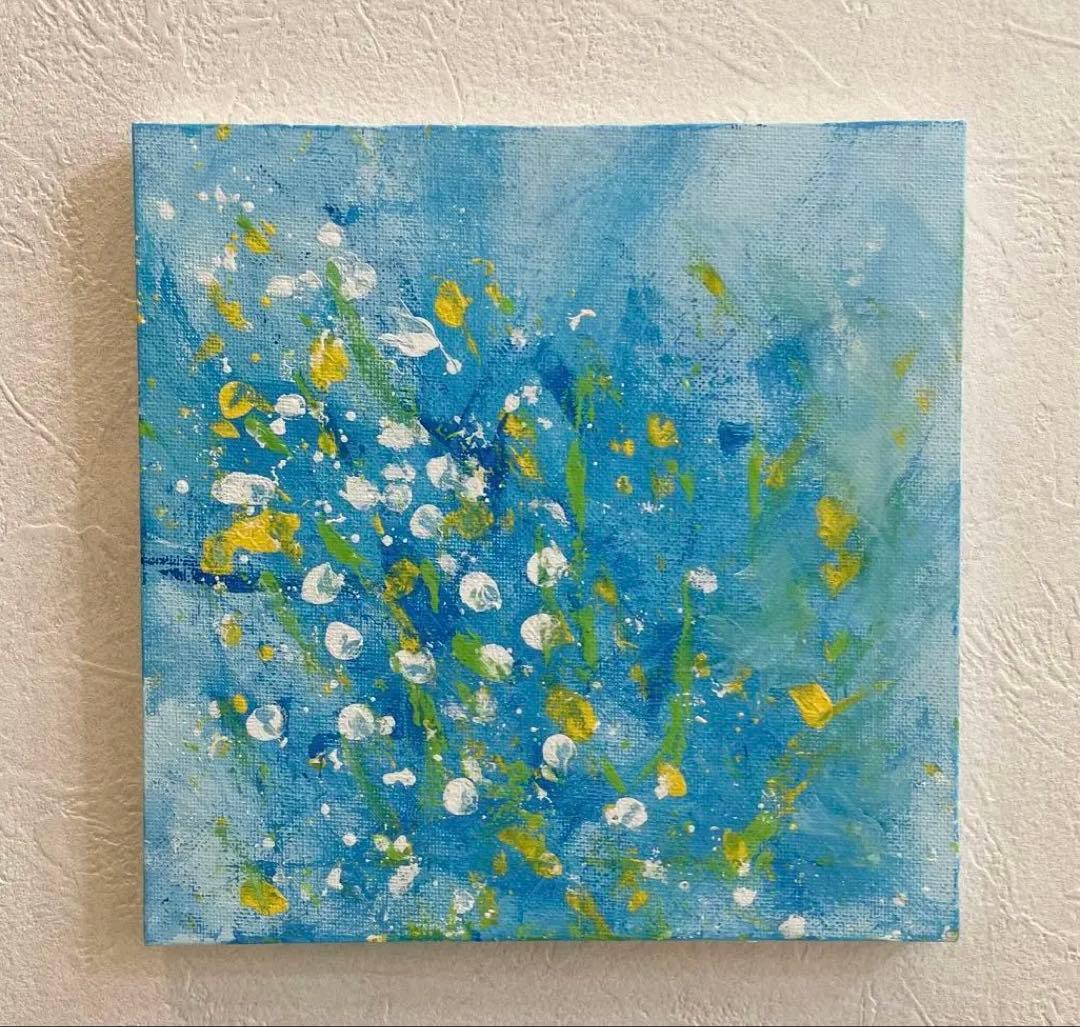 423 抽象画 アクリル画 アート 原画 キャンバスボード そよ風 - メルカリ