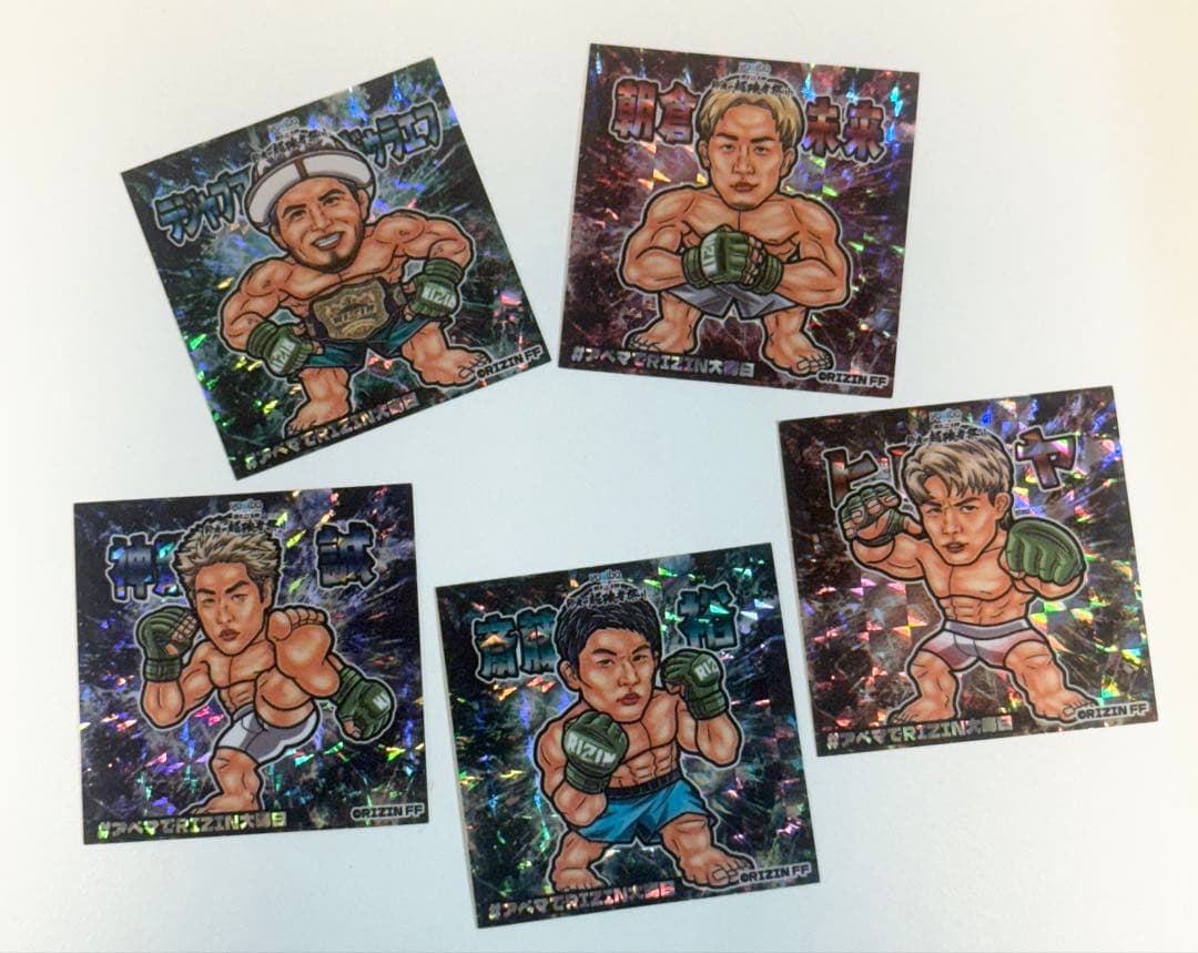 RIZINステッカーセット】朝倉未来 シェイドゥラエフ 斎藤裕 神龍誠 ヒロヤ