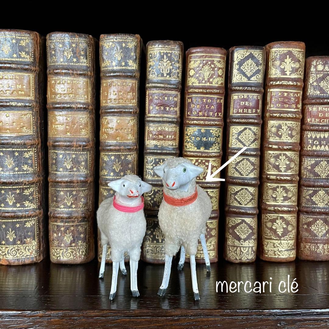 0624B アンティーク ドイツ 羊 オブジェ ビスクドールやミニョネットと