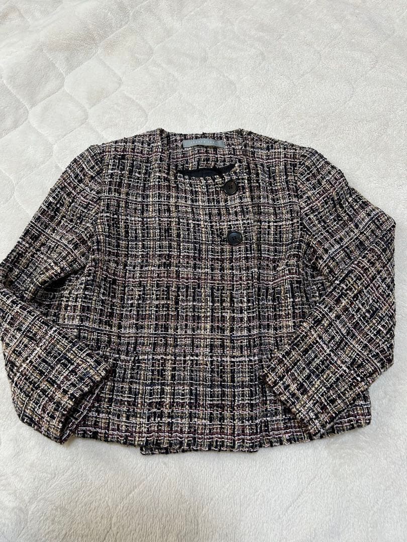 theory luxe ノーカラー ツイードジャケット 32 - メルカリ
