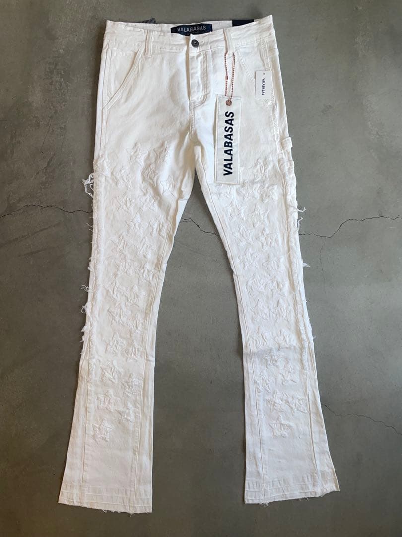 新品未使用】VALABASAS バラバサス ホワイトスターフレアデニム 30