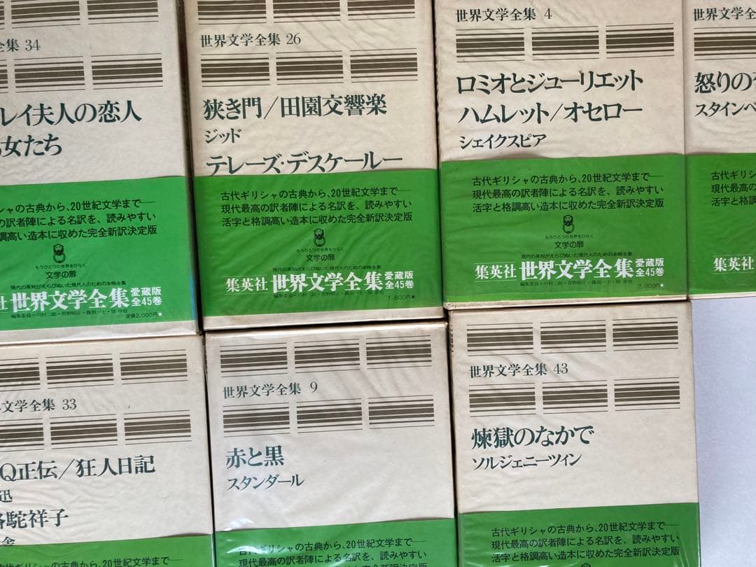 集英社 世界文学全集 愛蔵版 全45巻のうち15巻