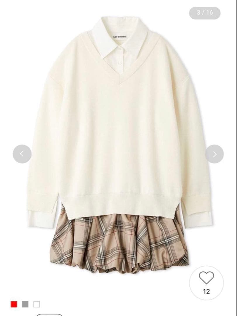 LILY BROWN ニットドッキングバルーンワンピース ivory LILY BROWN｜ニットドッキングバルーンワンピース | Rakuten Fashion