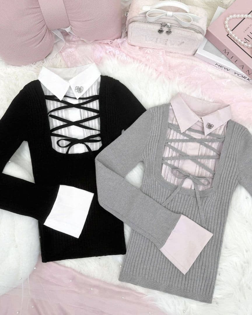 ミシェルマカロン ハニーミュウ レースアップドッキングトップス XS