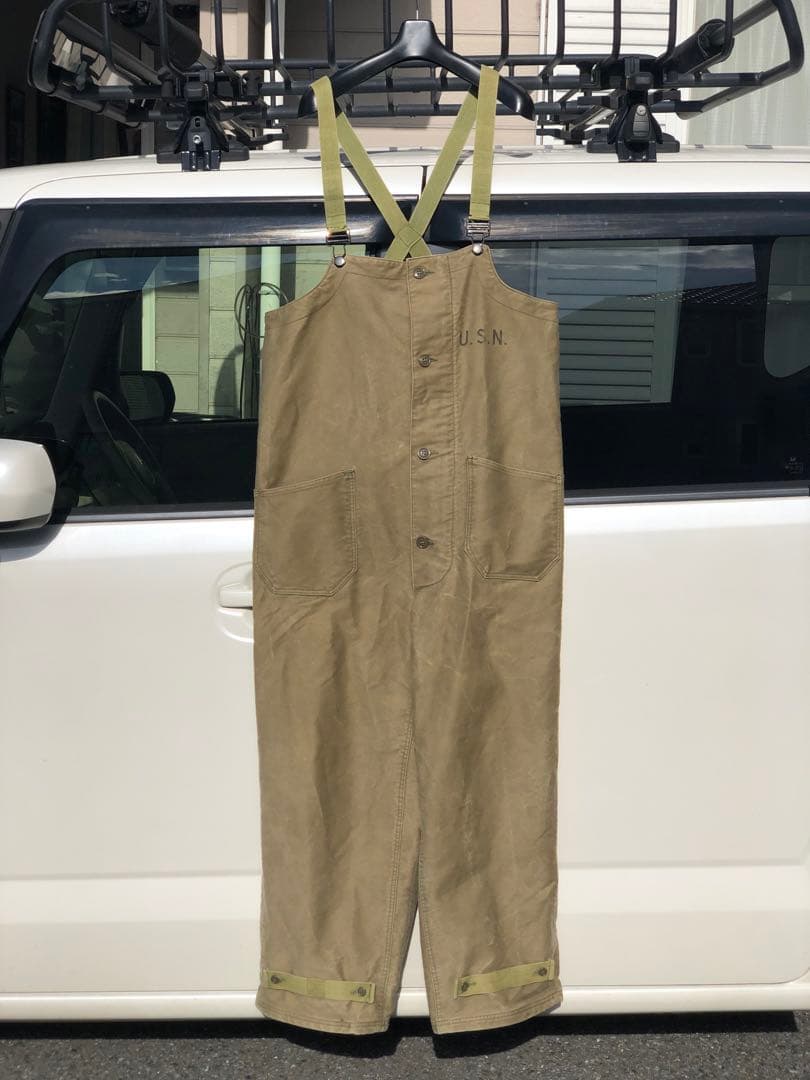 オリジナル 40s US NAVY デッキパンツ オーバーオール アメリカ海軍 40s US Navy N-2 Deck Pants アメリカ軍 デッキパンツ オーバーオール