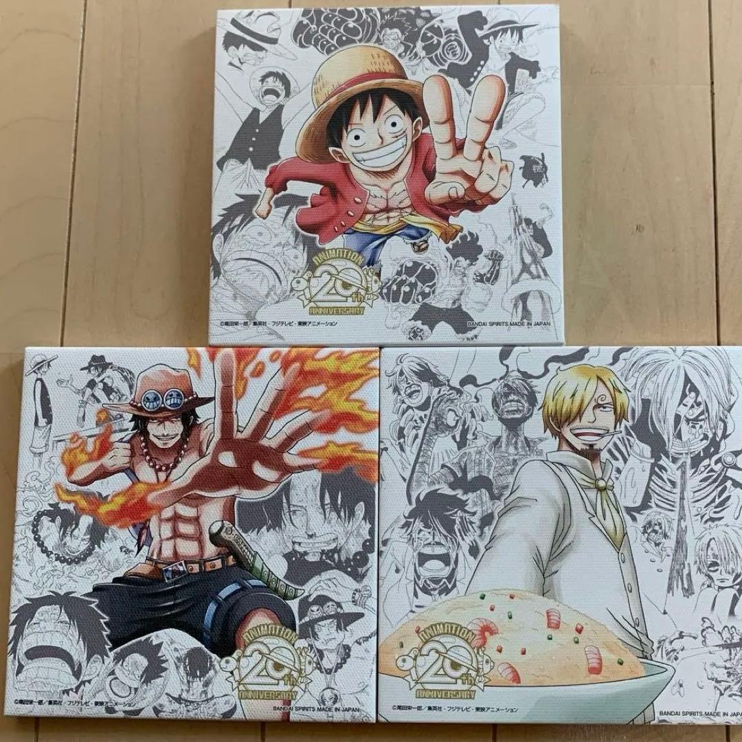 ONE PIECE（ワンピース）20周年記念キャンバスアートボード（3枚セット