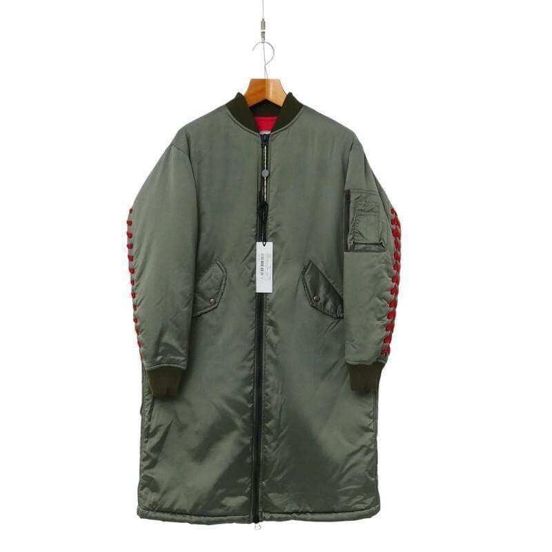 AS65 アエセッサンタチンクエ MA-1 ロング コート ジャケット カーキ ロングMAー1 渋カーキ メンズライク レディースファッション