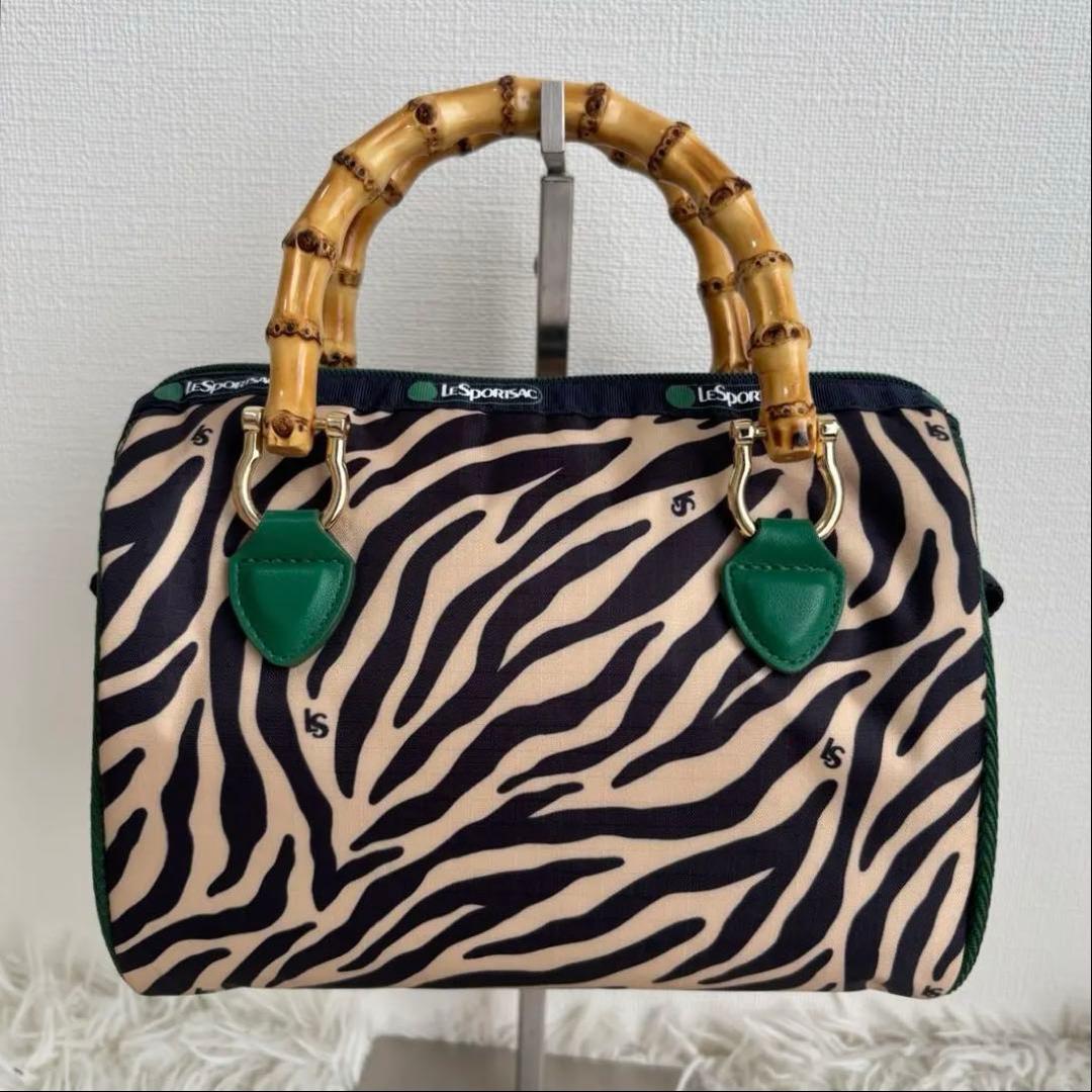 【極美品】LeSportsac アトリエ ゼブラ柄 ミニボストンバッグ LeSportsac（レスポートサック）の「SMALL BAMBOO BOSTON クリーム