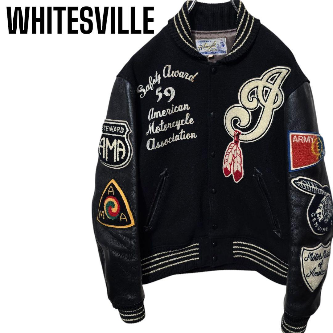 WHITESVILLE スタジャン インディアンモーターサイクル フルデコ