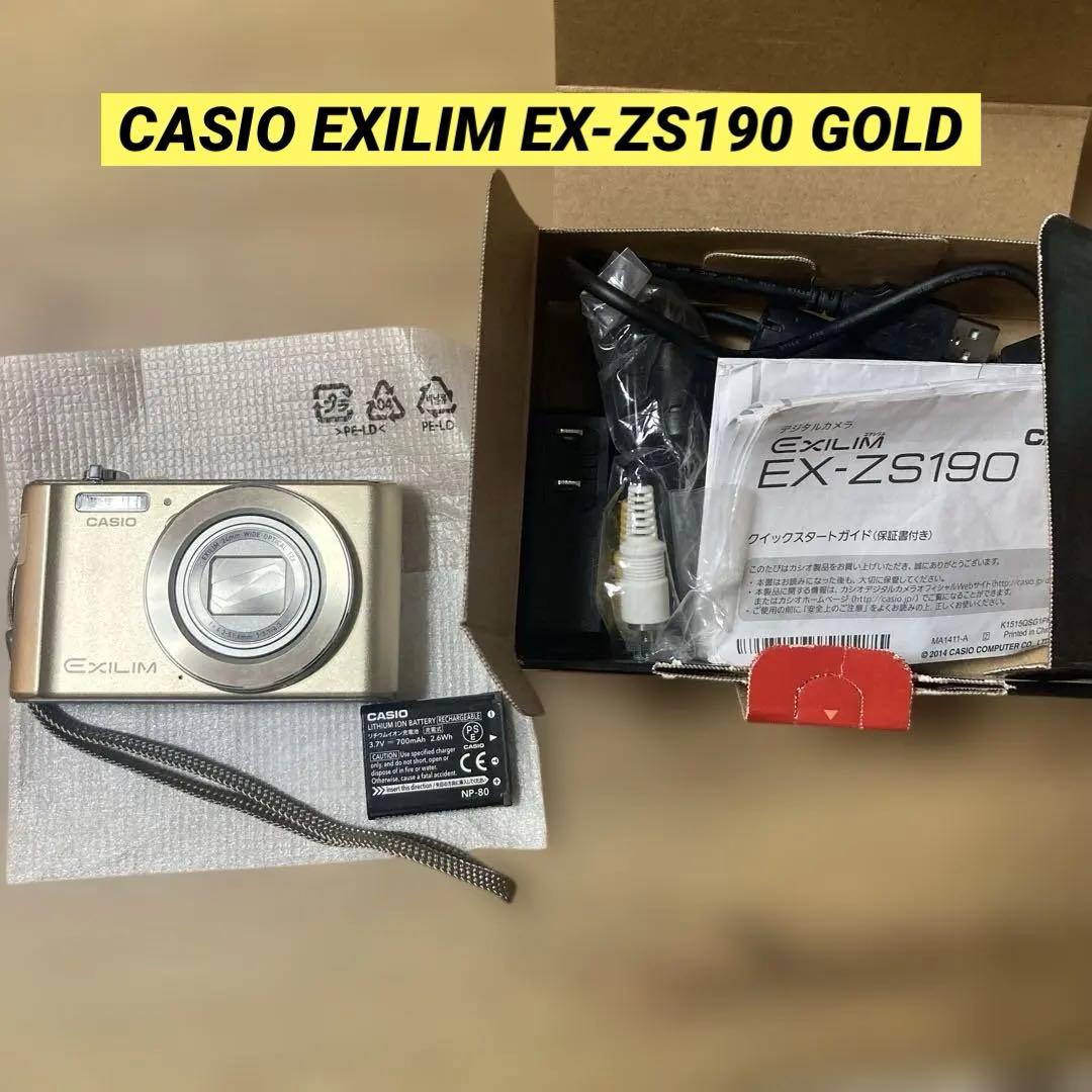 CASIO EXILIM EX-ZS190 ゴールド元箱付 動作品 Pokemon Center Pikachu Casio Exilim EX-ZS190 Gold digital camera