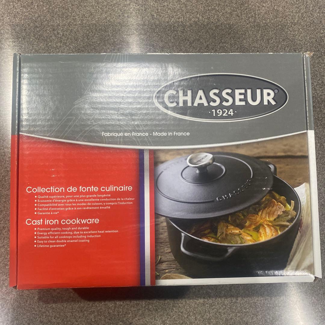 シャスールCHASSEUR 両手鍋ブラック24cm 新品未使用 シャスール サブライム ラウンドキャセロール 18cm IH対応 鍋 両手鍋