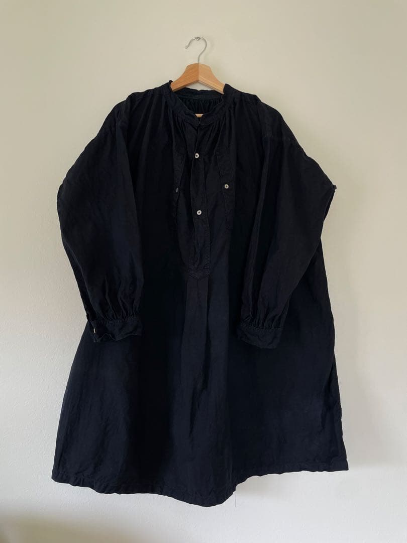 ~1920s フレンチヴィンテージ　indigo cotton Biaude Early 20th C】French Antique Indigo Linen Smock 