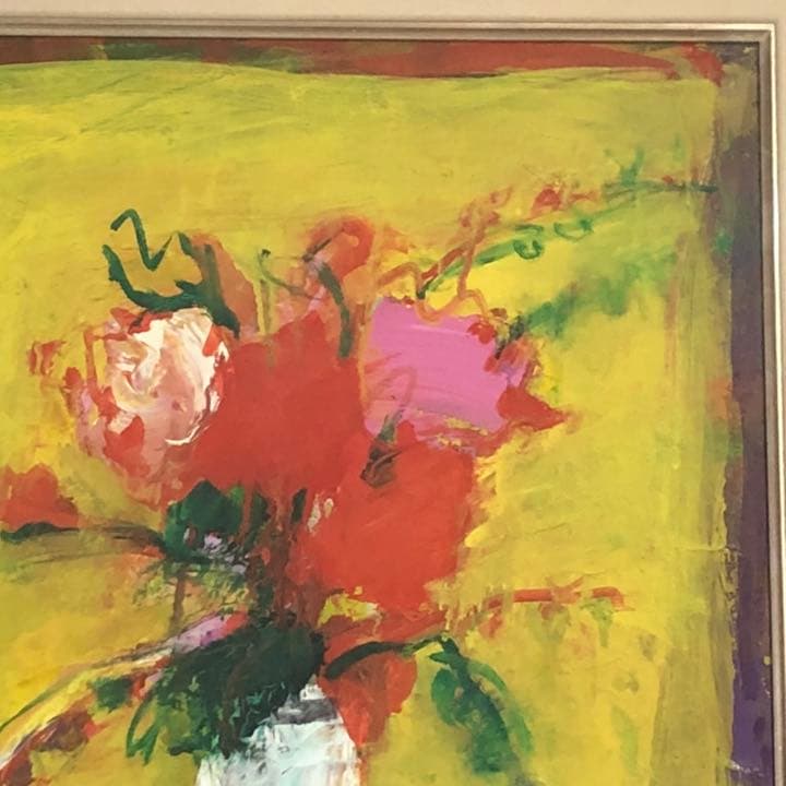 吉岡耕二 花 油絵 F10号 サロン ドートンヌ正会員 大阪出身 百貨店取扱