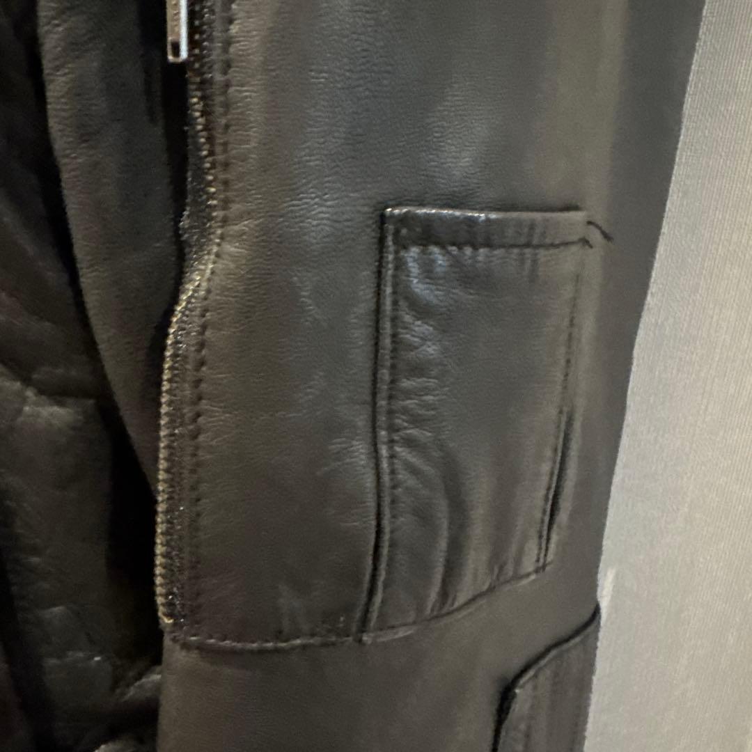 Luisルイスのレザー ファー付き レザーモッズコートbacklash愛好家に