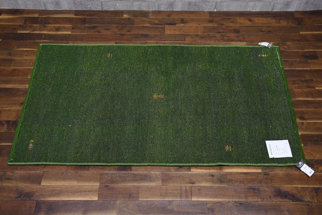 EFK115 展示品 ギャッベ 手織り ウール100% グリーン ラグ 絨毯 - メルカリ
