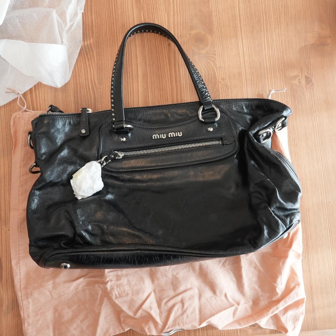 た*ん様 【新品未使用】miu miu 黒 レザー バッグ Black Ivy Leather Bag | Miu Miu