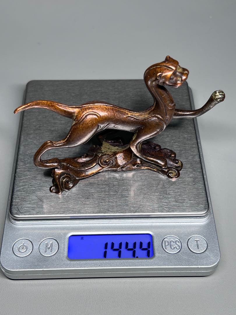 古美術 文鎮 置物 龍 細工 金属工芸 古銅 骨董品 飾り物 開運風水
