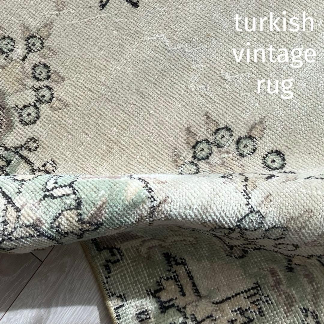 超ロング71×283 ペパーミント ベージュ ランナー トルコヴィンテージ