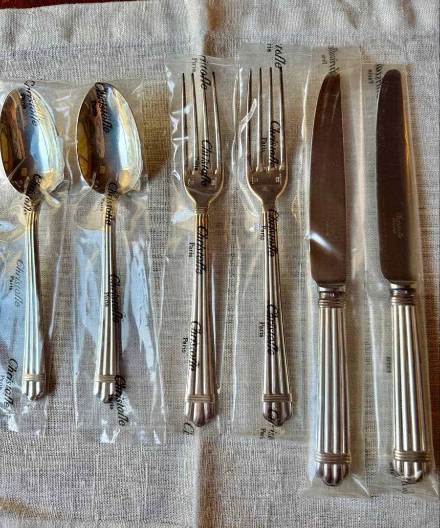 希少品　未開封クリストフルカトラリー　アリアシリーズ6本セット 極希少 クリストフル アリアゴールドリング コンソメスプーン 未開封 6