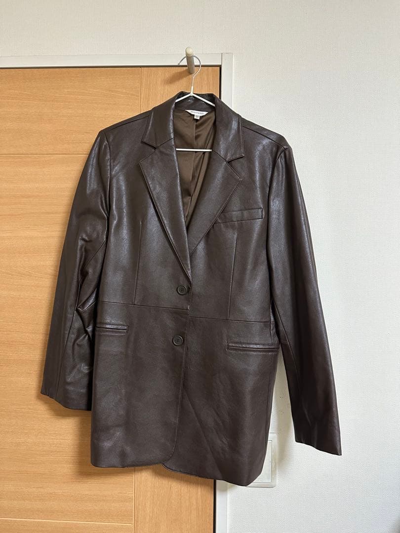 MOUSSY フェイクレザージャケット ダークブラウン - メルカリ