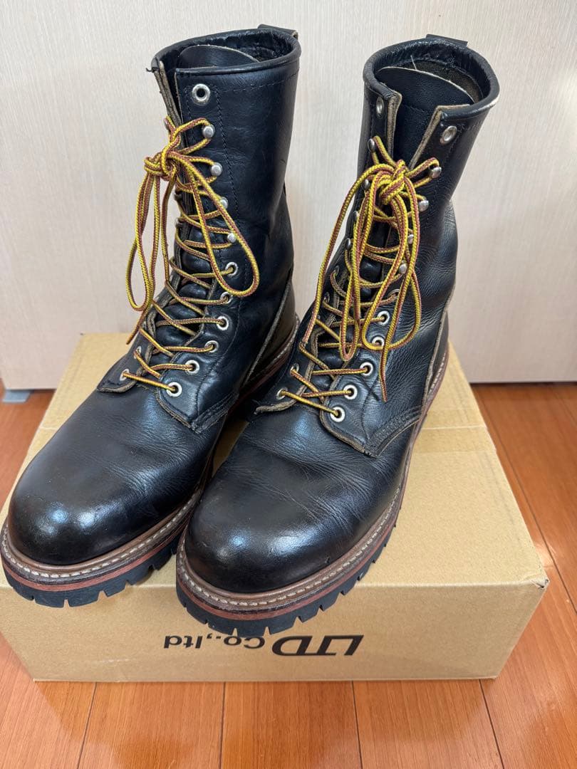靴 REDWING 2218 9 1/2E GREAT RED WING Made in USA 2218 BLACK Logger Work Boots MANY SIZES