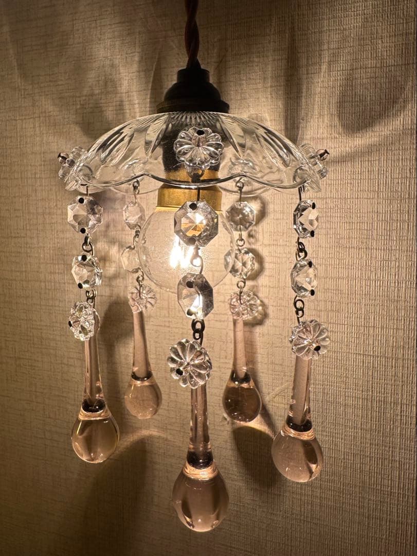 20's フランス アンティーク ピンクムラーノガラスの可愛いミニ