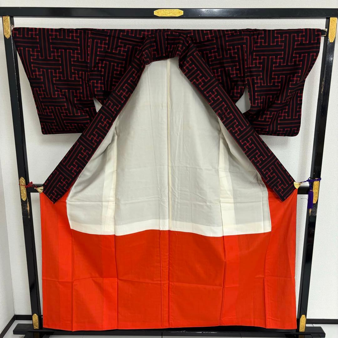 ポ*ポ様 秋名バラ 龍郷大島紬 裄66本場奄美大島紬 広衿