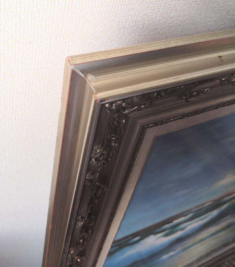 《値下げOK》模写 千葉弘道「朝やけの海」油彩 F20号 大型肉筆画 額装