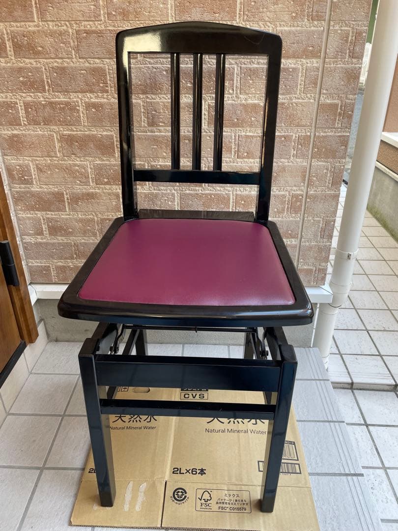 ピアノ椅子　背もたれ椅子　トムソン　高さ調整可　(カバー) トムソン椅子 ピアノ椅子 高さ調整可能 背もたれ付き 椅子カバー付属