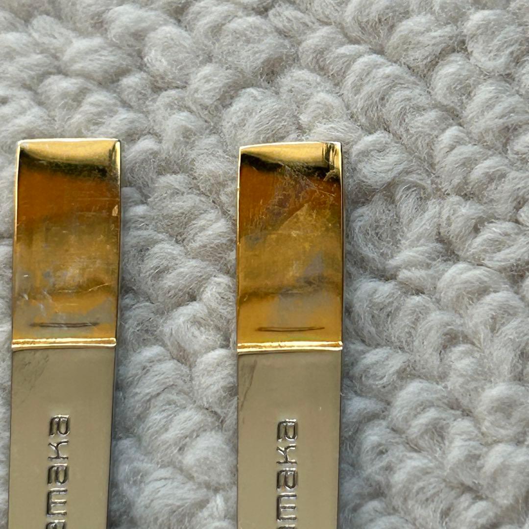 イブサンローラン デザートフォーク ピック 3本セット YSLロゴ 18-10