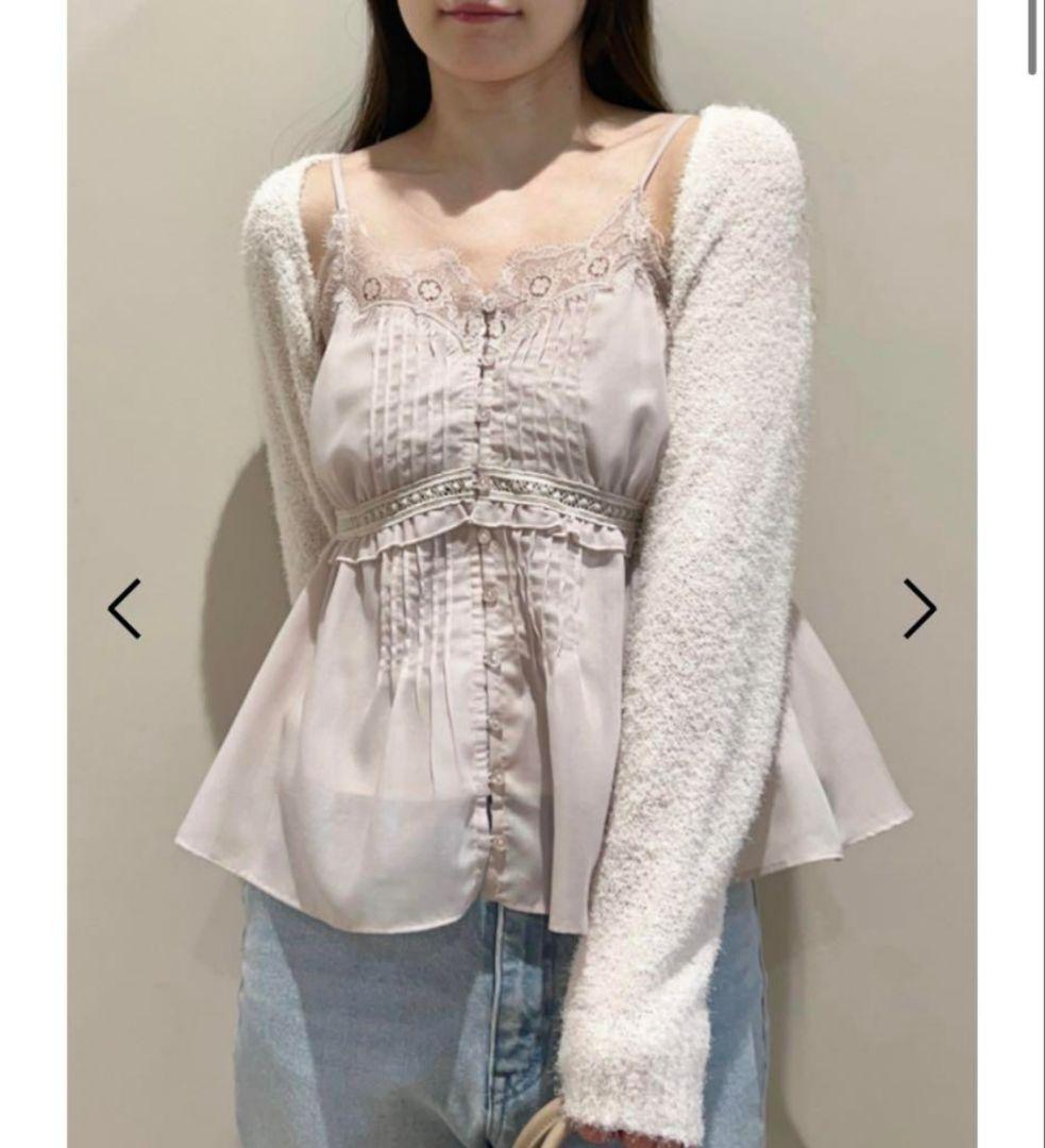 SNIDEL ボレロ×レースキャミセットアップ