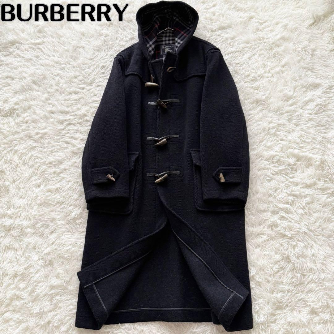 【バーバリーズ】ダッフルコート　ムーアブルック　ノバチェック ヘリンボーン　黒 バーバリーズ】ダッフルコート ムーアブルック ノバチェック