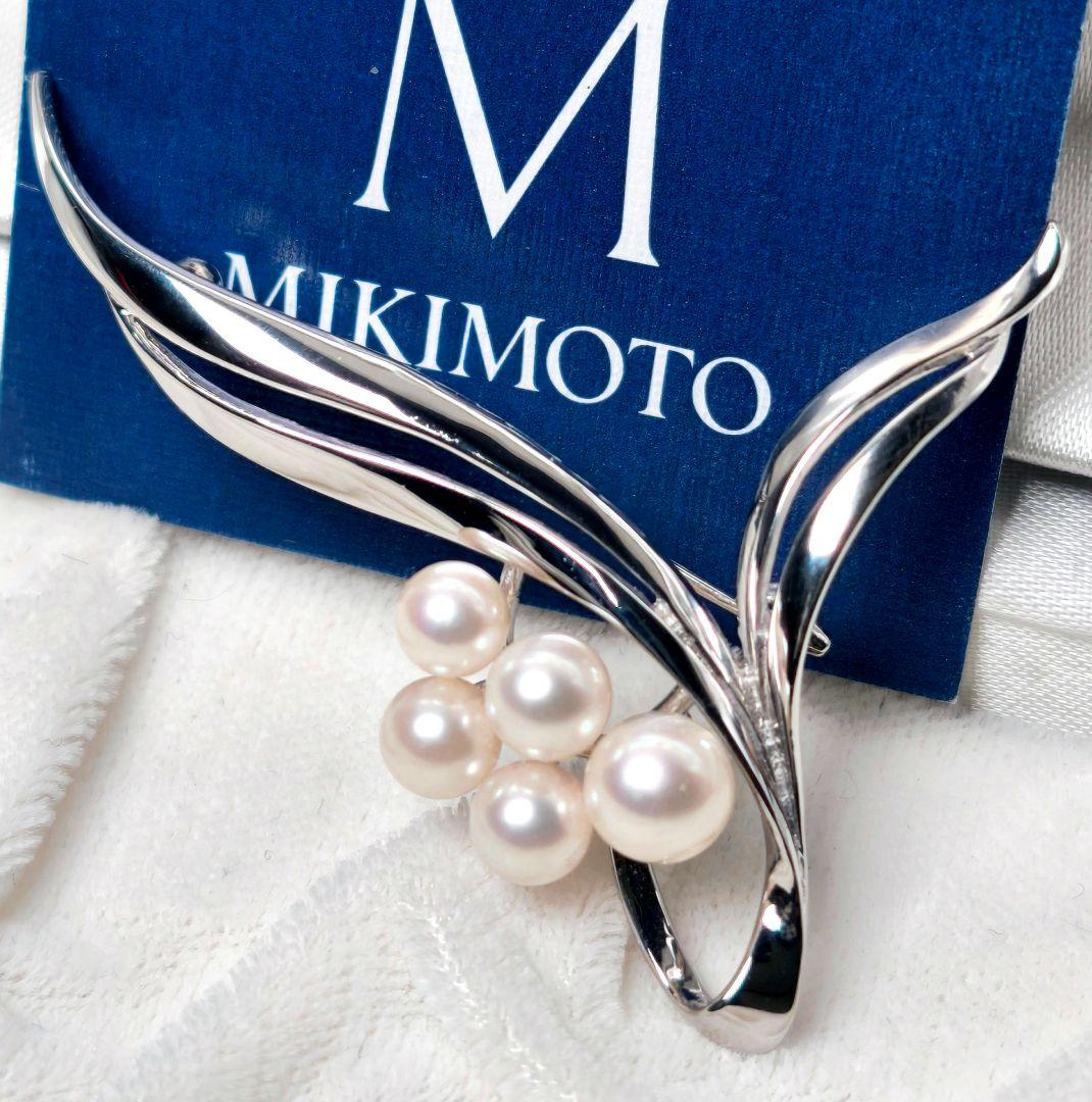【極美品 最高級】ミキモト ブローチ パール リボン 5珠 皇室御用達 極美品 最高級】ミキモト ブローチ パール フォーマル 皇室御用達 正規