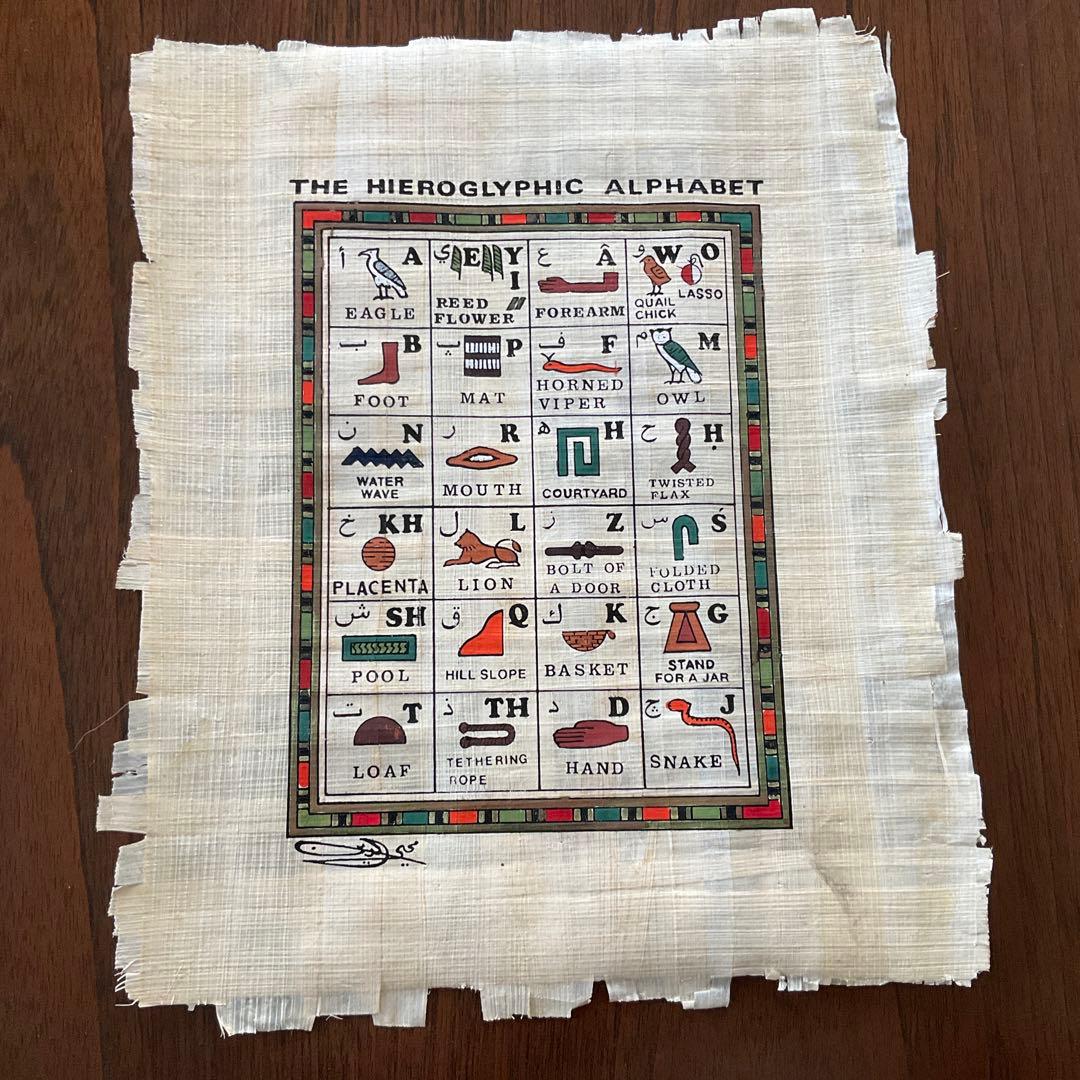 匿名 エジプト パピルス画 ヒエログリフ アルファベット 表 ラムセス