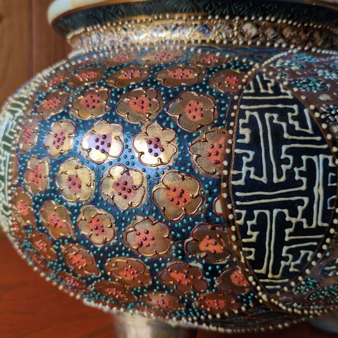 九谷焼 大香炉 三足 青粒 骨董 工芸品 古美術 アンティークの通販はau