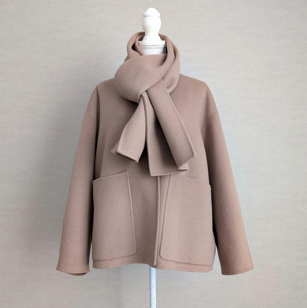 Spick and Span ビーバーストール付きセットコート ノーカラーコート Spick＆Span（スピック アンド スパン） ノーカラーコート コート