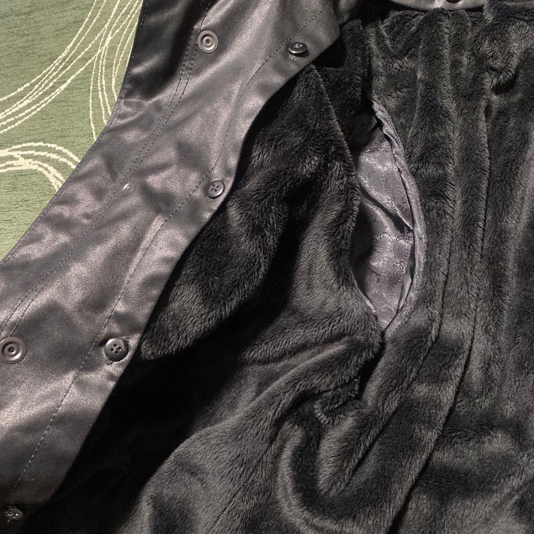 Civarize 00s raccoon fur black mods coat