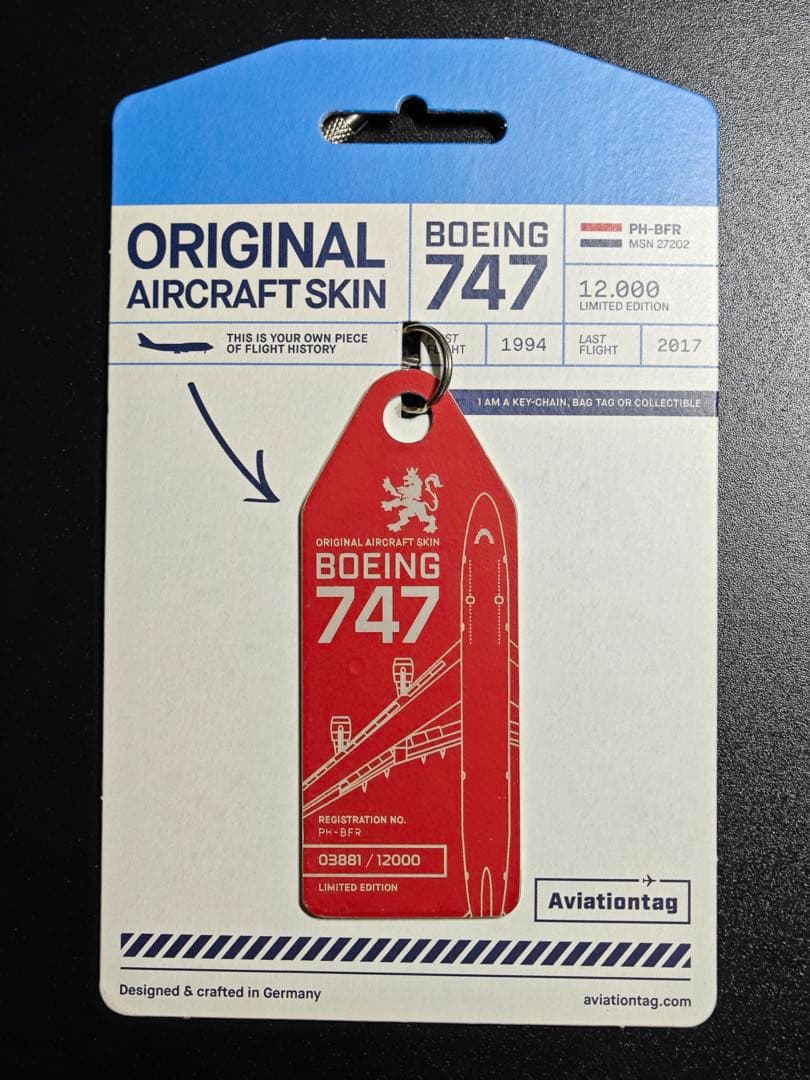 KL 国旗カット B747-400M KLMオランダ航空 Aviationtag KL 国旗カット B747-400M KLMオランダ航空 Aviationtag KL 国旗カット