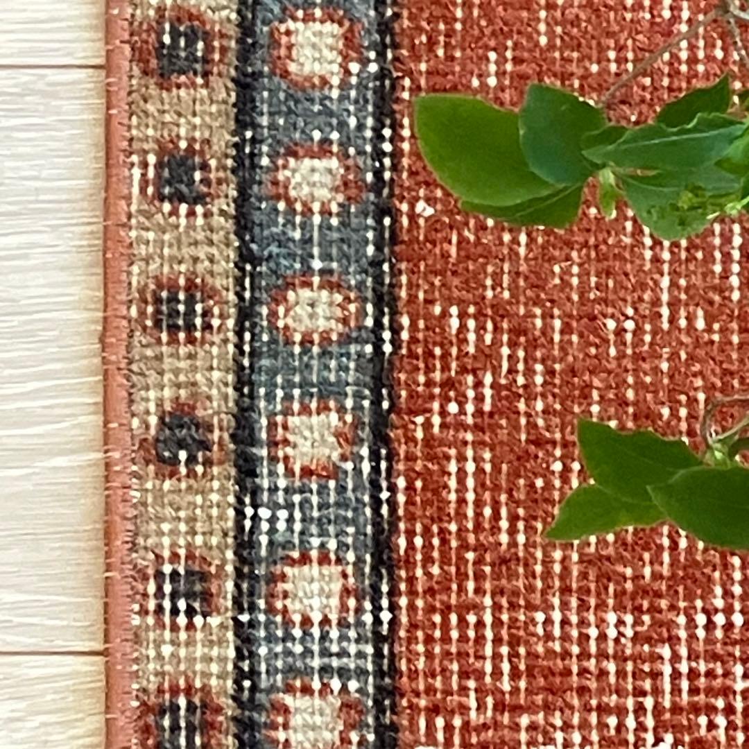 オレンジ✳︎65×187 ブルー パッチワークランナー トルコヴィンテージラグ