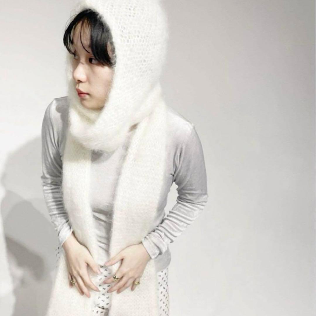 edit for lulu モヘア　フーデットマフラー edit for lulu モヘア フーデットマフラー - メルカリ