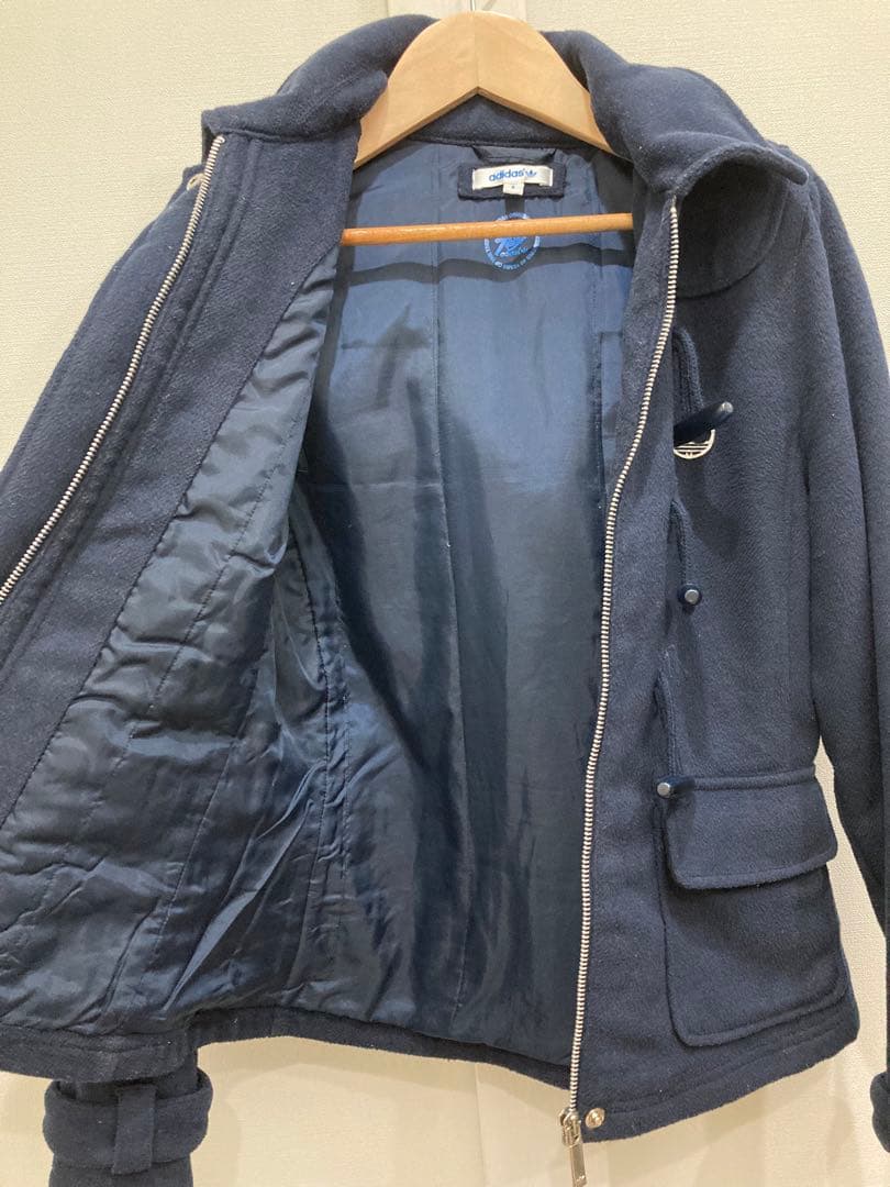 adidas アディダス ダッフルコート トグルコート ネイビー - メルカリ