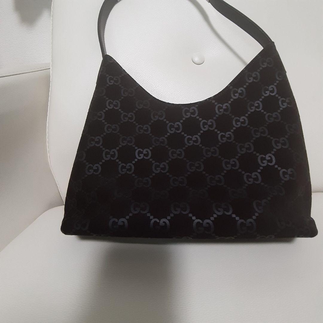 希少GUCCI ブラック GGパターン ショルダーバッグ　スエード☆ブラウン GUCCI（グッチ） ムーンサイド ショルダーバッグ GGキャンバス 786015