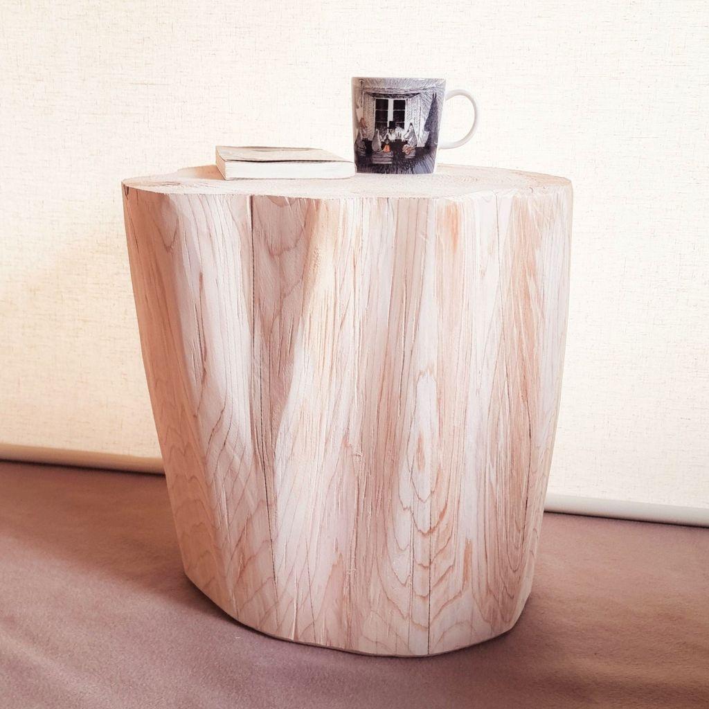 天然アロマ 東濃ひのき 切株スツール・テーブル・無垢無塗装