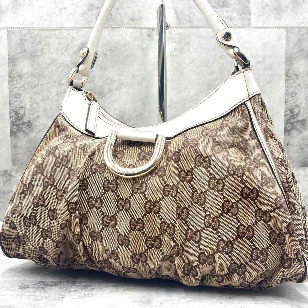 良品 グッチ アビー GGキャンバス ワンショルダー ハンドバッグ Y2K