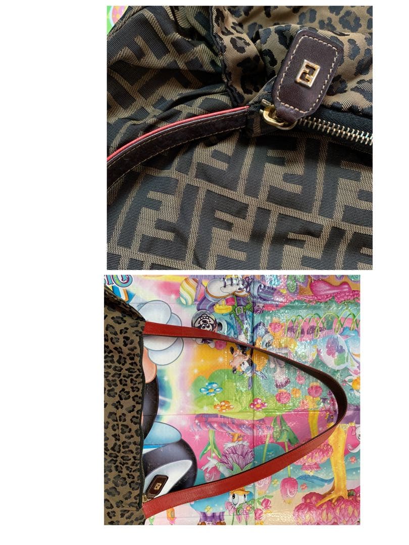 USED①フェンディFENDI☆ズッカ柄☆リバーシブルトートバッグ