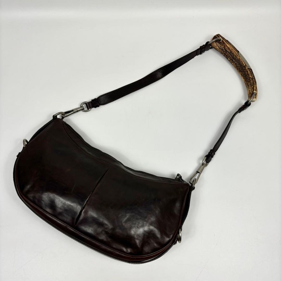 専用イヴサンローラン モンバサ ワンショルダーバッグ レザー 茶色 y2k