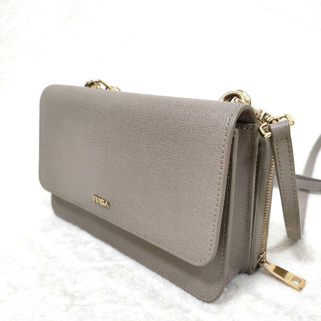 FURLA フルラ リーヴァL グレージュ 2way ショルダーウォレットバッグ