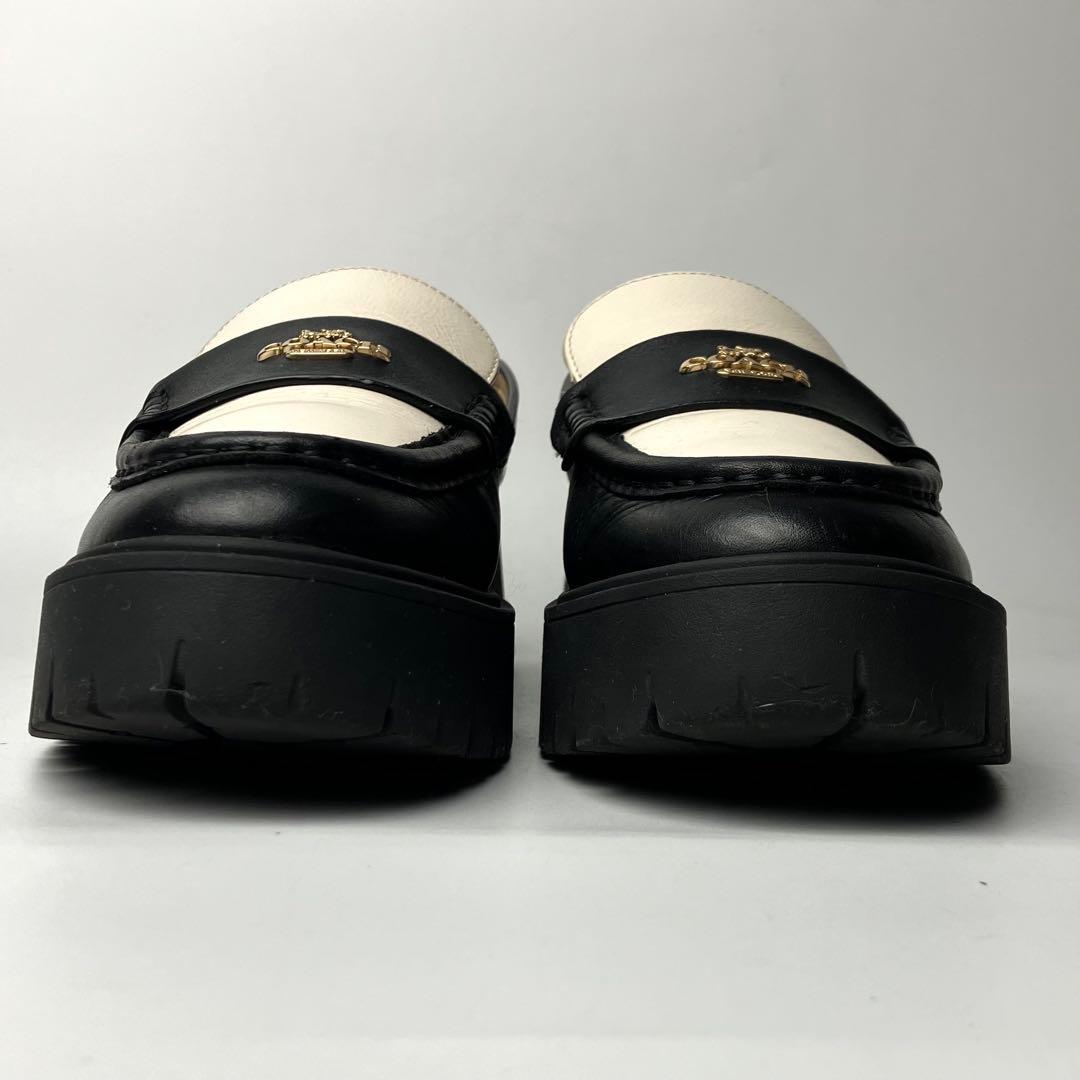 美品】COACH ルーシー 厚底 レザーローファー チャンキーヒール 23.5