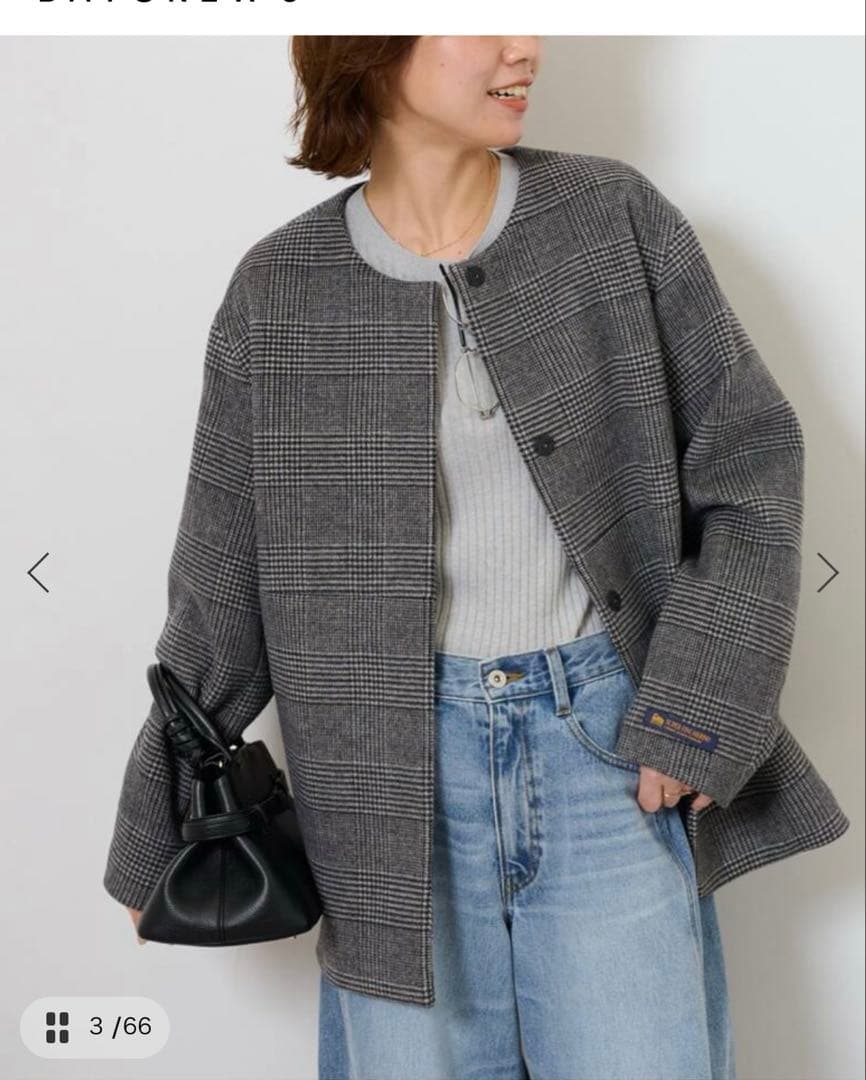 新品未使用！スーパーファインビーバークルーネックコート スーパーファインビーバークルーネックコート | ジャーナル